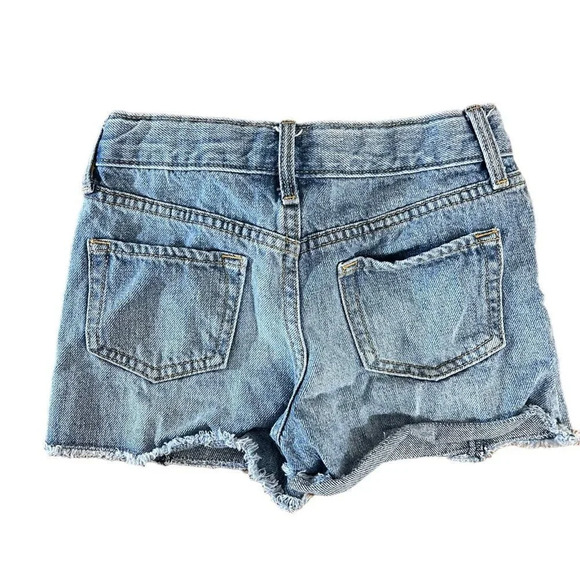 Old Navy Girls Denim Shorts Size 6 Kids High Rise Adjustable Waist Light Wash - Picture 3 of 3